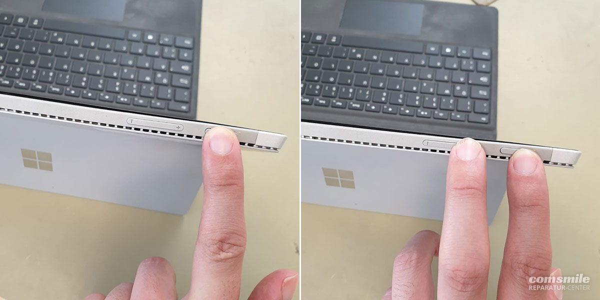 Surface hängt: Tastenkombination