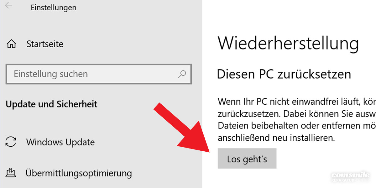 Surface hängt: Wiederherstellung Betriebssystem